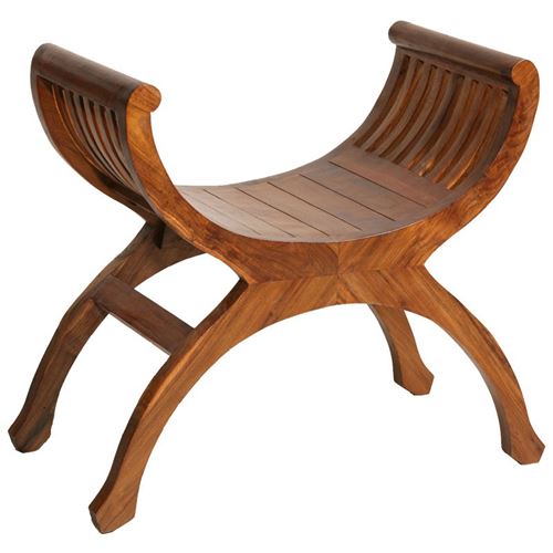 Tabouret dit Yuyu 1 Place en Teck massif - PIAS - L 75 x l 35 x H 56