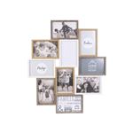 The Home Deco Factory - Pêle-mêle bois et blanc photos 10 x 15 cm Family 10 photos