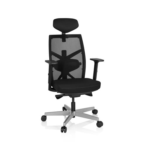 HJH Office Chaise de bureau / siège pivotant BELLAC tissu noir hjh OFFICE