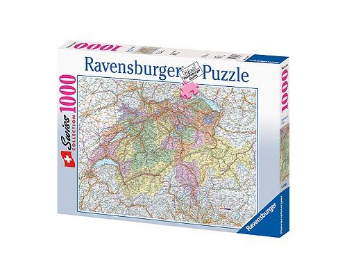 Puzzle 1000 Pièces : Carte de la Suisse, Ravensburger