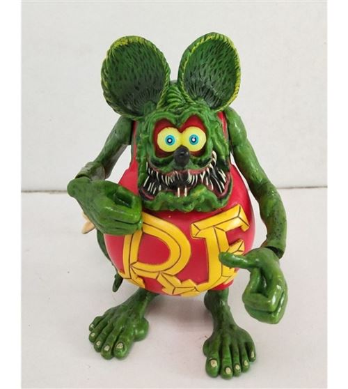 figurine rat fink bras queue et pied mobile rouge et verte