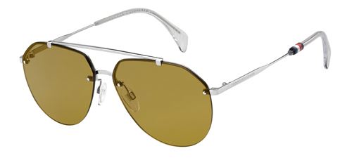 Tommy Hilfiger lunettes de soleil TH1598/S UTK/70 unisexe argent avec lentille jaune
