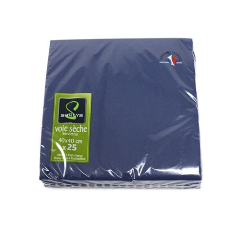 25 serviettes intissées 40*40 - bleu marine