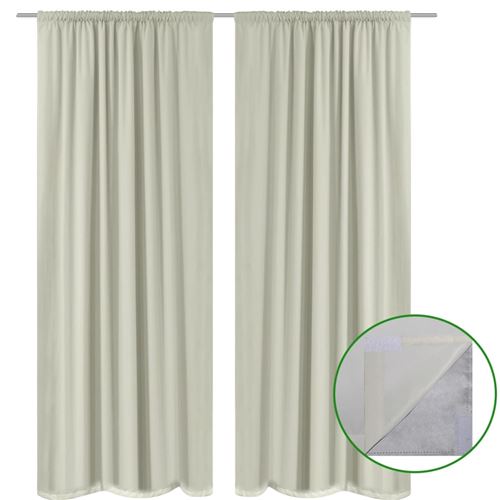 vidaXL Rideau occultant 2 pcs Double couche 140 x 175 cm Crème