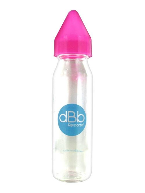 dBb Remond Régul'Air Biberon avec Tétine NN en Silicone sous Boîte Rose Translucide 240 ml