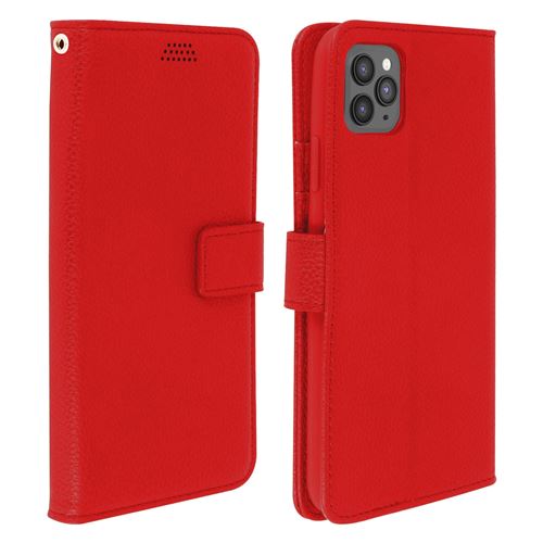 Housse pour iPhone 11 Pro Max Porte carte Support Vidéo Rouge