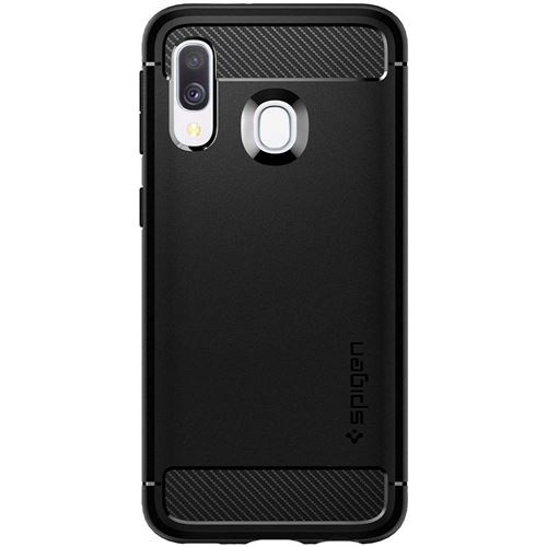 Spigen Rugged Armor - Coque de protection pour téléphone portable - polyuréthanne thermoplastique (TPU) - noir mat - pour Samsung Galaxy A40