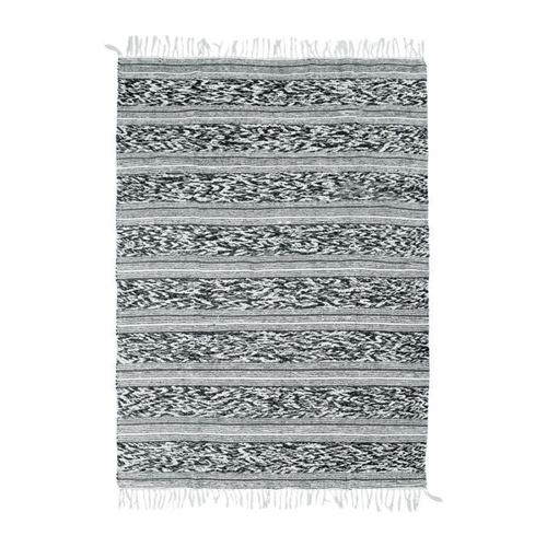tapis terra - 120 x 170 cm - bande relief blanc et noir