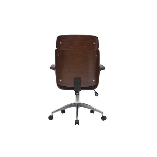 Fauteuil De Bureau Design Noir Et Bois Fonce Elon Achat Prix Fnac