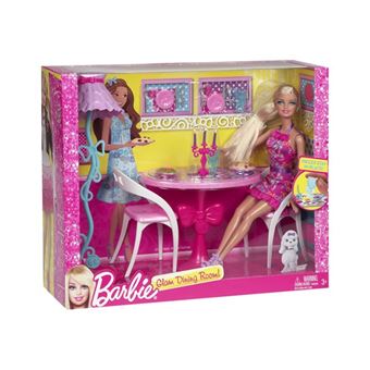 Barbie Glamour Salon avec table pour diner en amoureux Mattel Accessoire poupee Achat prix fnac
