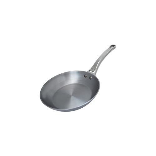 De buyer 5680.20 'mineral b element pro' poêle ronde avec queue fonte d'inox - revêtue de cire d'abeille - tôle d'acier blanche - diamètre 20 cm