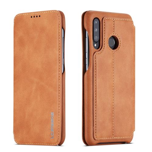 Etui en PU porte-cartes rétro marron pour votre Huawei P30 Lite