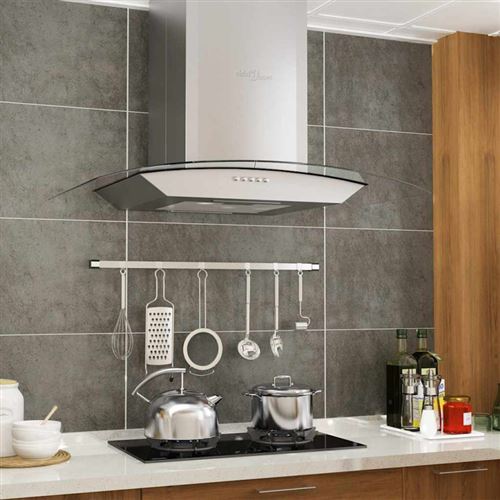 vidaXL Hotte murale 60 cm Acier inoxydable 756 m³/h LED