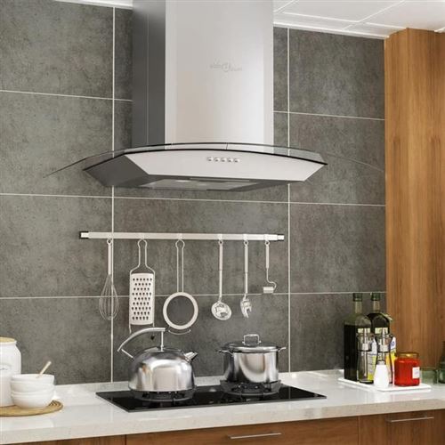 Hotte murale 60 cm acier inoxydable 756 m&sup3;/h led