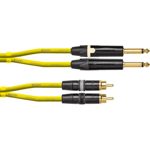 Cordial CEON DJ Plug RCA 3 Y set de câbles jack TS 6,35 mm - RCA
