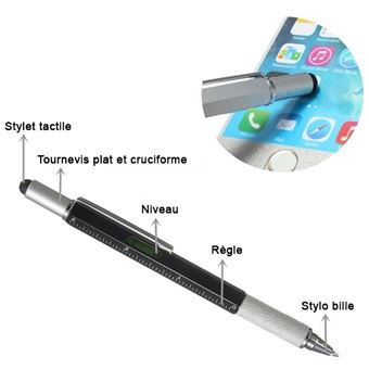 Stylo multifonction bricolage 6 en 1 stylo, niveau, règle, stylet ! - Stylo  à bille - Achat & prix