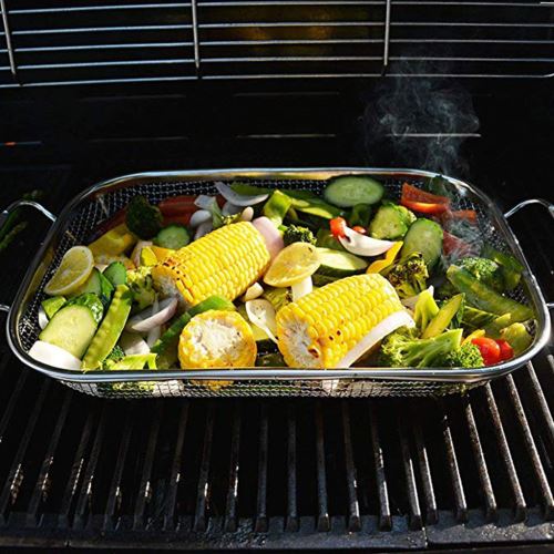 Barbecue panier en acier inoxydable panier de vidange BBQ panier Barbecue_Kiliaadk1333