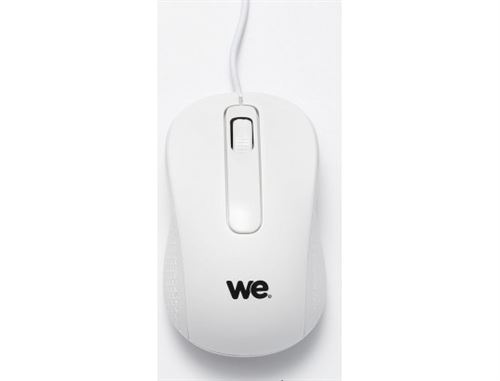 Souris filaire WE blanche finition métallique Blanc
