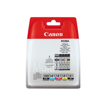 Canon CLI-581 BK/C/M/Y Multi Pack - Pack de 4 - 5.6 ml - noir, jaune, cyan, magenta - original - blister - réservoir d'encre - pour PIXMA TS6251, TS6350, TS6351, TS705, TS8251, TS8252, TS8350, TS8352, TS9550, TS9551 - 1