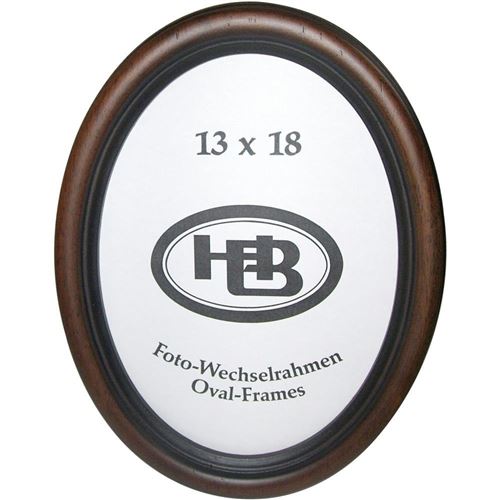 Effect Profil Cadre photo 864521 Cadre mural HB ovale 13 x 18 cm, bois de noyer