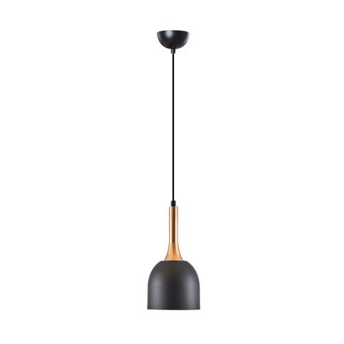 HOMEMANIA Lampe à Suspension Buck III Chandelier - de Plafond - Noir, Or en Métal, 16 x 16 x 120 cm, 1 x E14, Max 40W
