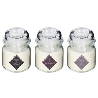 Lot de 3 Bougies Parfumées Trio 80g Boisé