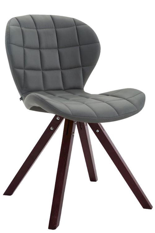 Chaise visiteur Alyssa similicuir piètement carré , Cappuccino/Gris