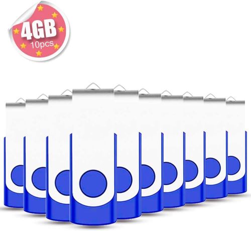 EASTBULL Lot de 10 einklap Pliante 4 Go USB 2.0 TransMemory Memory Stick Bleu