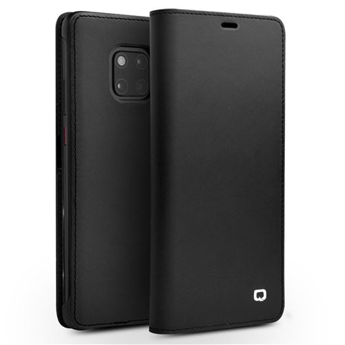 Etui en cuir véritable noir pour votre Huawei Mate 20 Pro