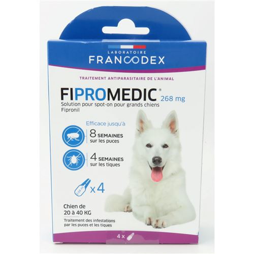 Meilleurs prix pour Pipettes Fipromedic 268 mg Pour Chiens de 20 kg à 40 kg antiparasitaire