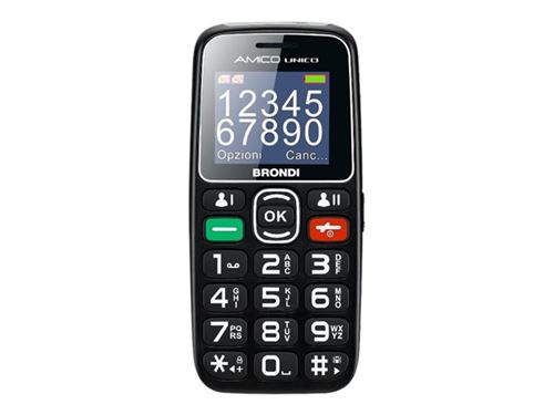 Brondi Amico Unico - Téléphone mobile - double SIM - 32 Mo - microSD slot - noir
