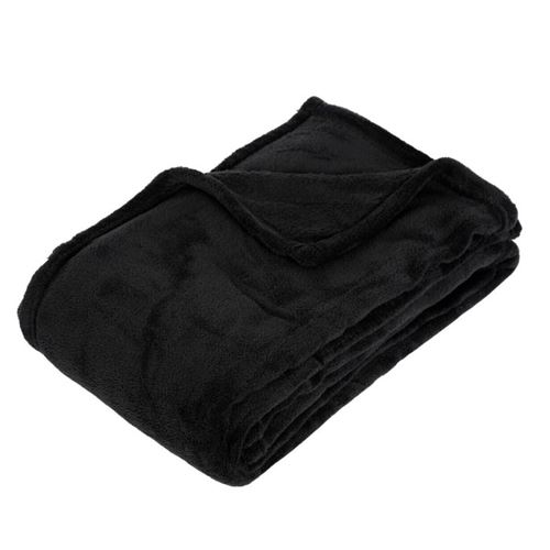 Plaid Polaire Microfibre 125x150cm Noir
