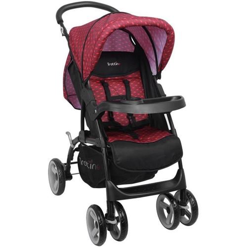 TROTTINE Poussette duo Cassiope Combine Poussette + Groupe O bleue - Nami rouge