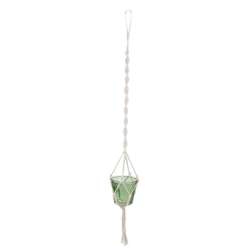 Cache pot suspendu macramé Little Market - Vert