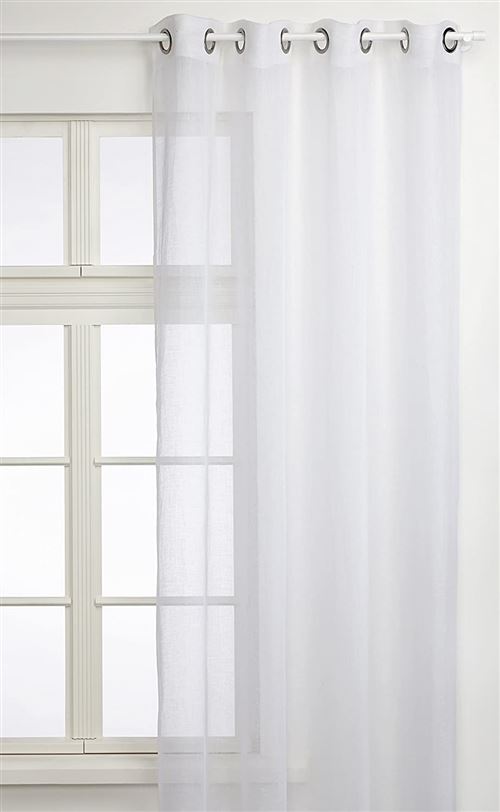 Linder 0170 /10/375FR Voile de Lin Blanc Oeillets 145 x 260 cm