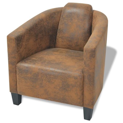vidaXL Fauteuil Tissu Marron