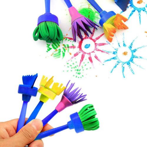 Spptty 26pcs enfants peinture offre brosses éponge pinceau jouet joint  outil de dessin dessinant pour jouer de l'enfant, peinture enfants 