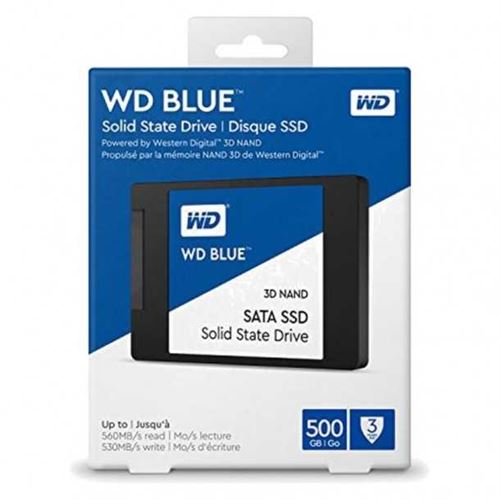 Disque SSD SATA WD Blue 3D NAND WDS500G2B0A - SSD - 500 Go - interne - 2.5  - SATA 6Gb/s - Disques durs internes - Achat & prix