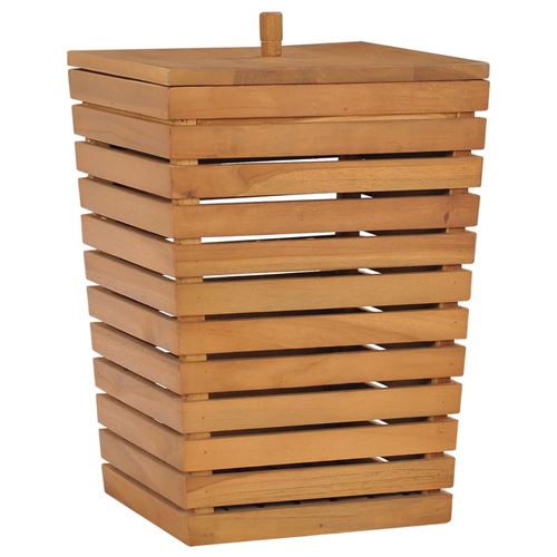 VidaXL Panier &agrave; linge en teck massif 30 &times; 30 &times; 45 cm