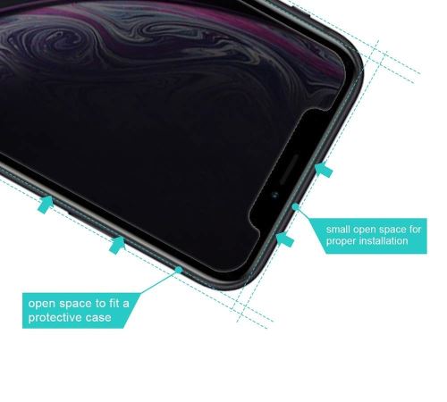 amahousse Vitre protection écran iPhone XR avec bords noirs en verre trempé  pas cher 