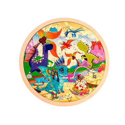 Puzzle en bois 64 pièces pour enfants et adultes - dinosaure - Multicolore