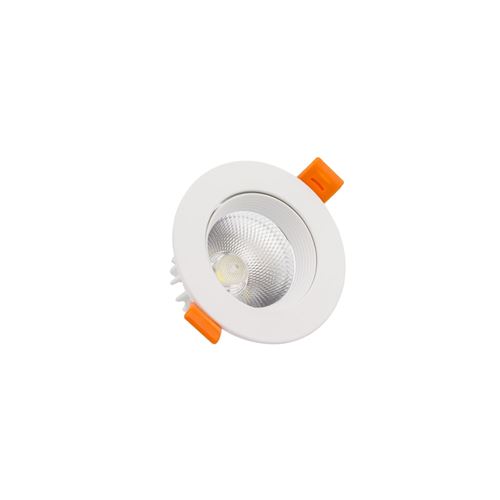 Spot LED Downlight COB Orientable Rond 9W Blanc Coupe Ø90 mm Blanc Froid 6000K 60º