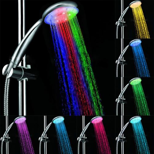 NOUVEAU Colorful Head Accueil Salle de bain 7 couleurs Changement LED Douche eau Glow Light