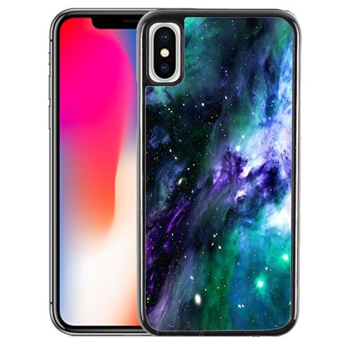 Coque pour iPhone XS galaxie bleu