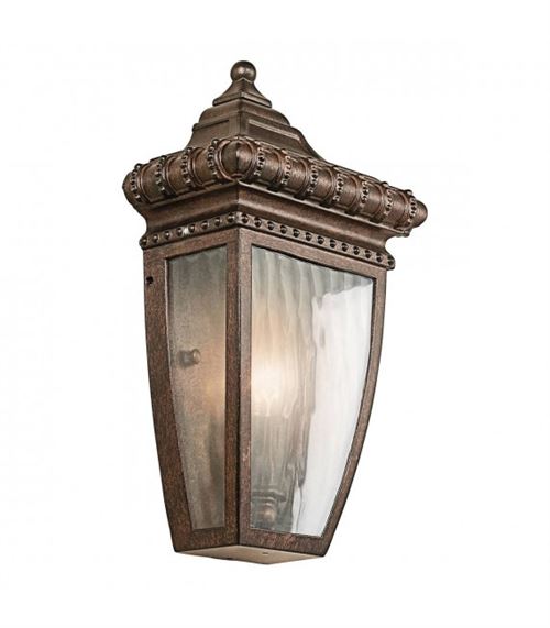 Applique Venetian Rain, bronze brossé et verre, demi-lanterne