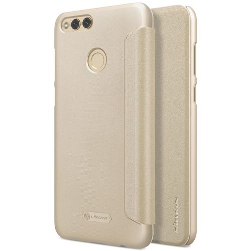 Huawei Honor 7X Housse Etui Cuir PU Effet givré Doré ALS53214
