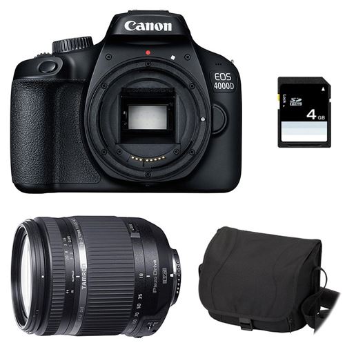 CANON eos 4000d + tamron 18-270 vc pzd + sac + carte sd 4go