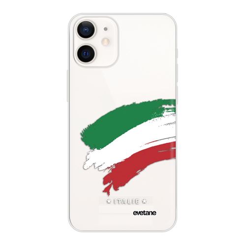 Coque pour iPhone 12 mini souple transparente Italie Motif Ecriture Tendance [Evetane®]