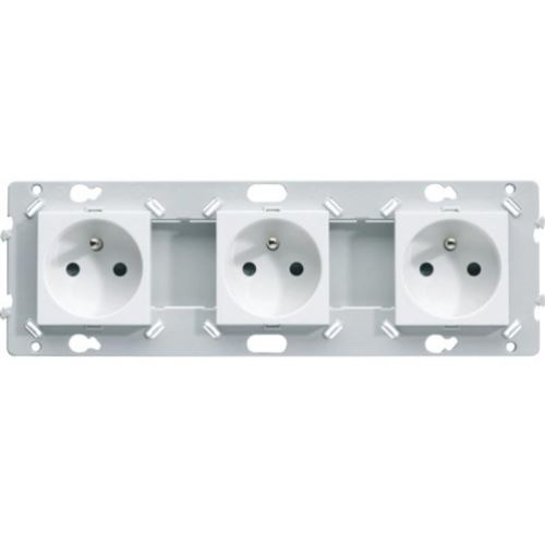 Triple prise de courant 2p+t essensya blanc