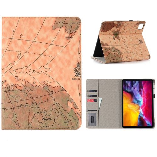 Etui en PU + TPU modèle de carte réveil / veille automatique marron pour votre Apple iPad Pro 12.9 pouces (2020)/(2018)